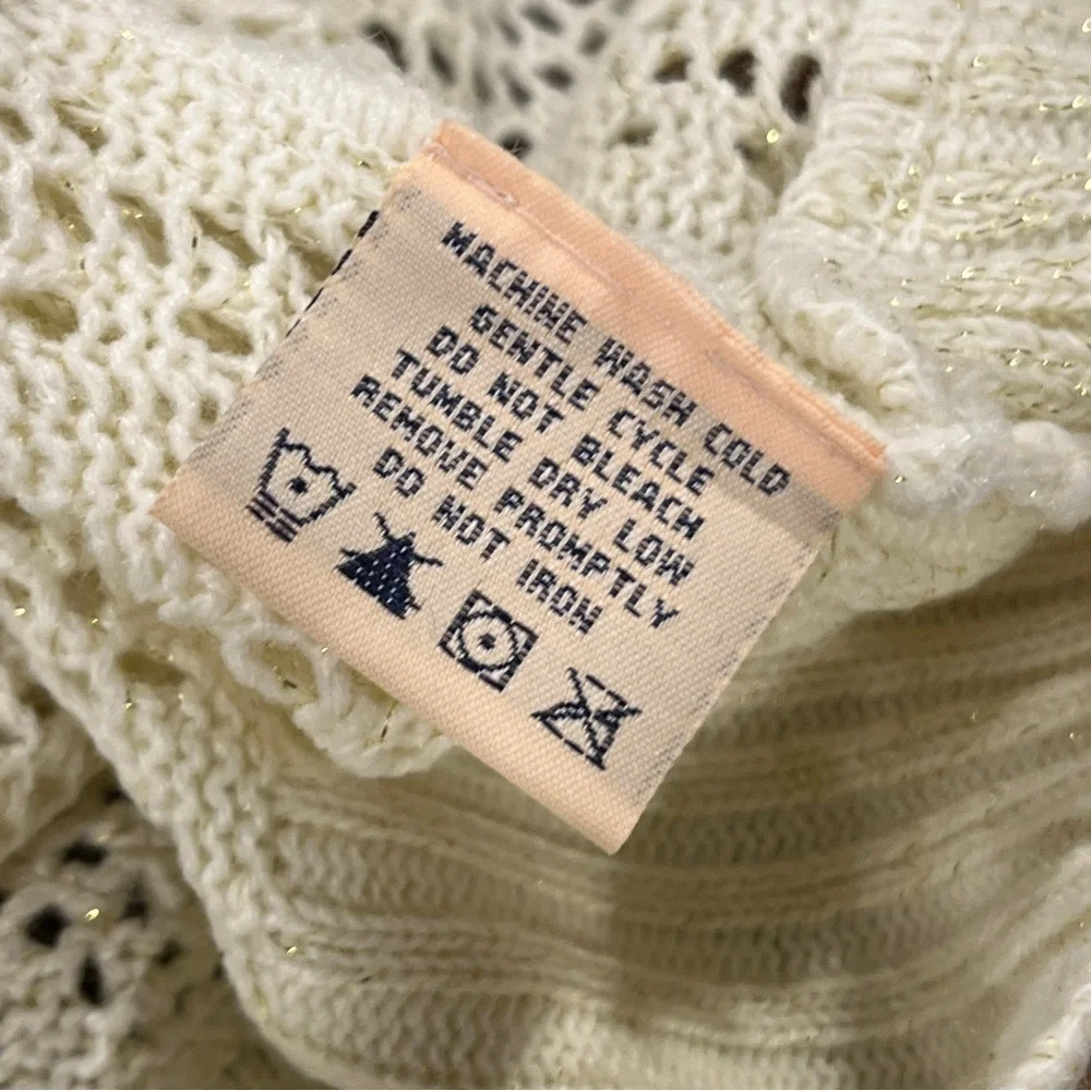 Cream Open-Front‎ Knit crop Sweater size small